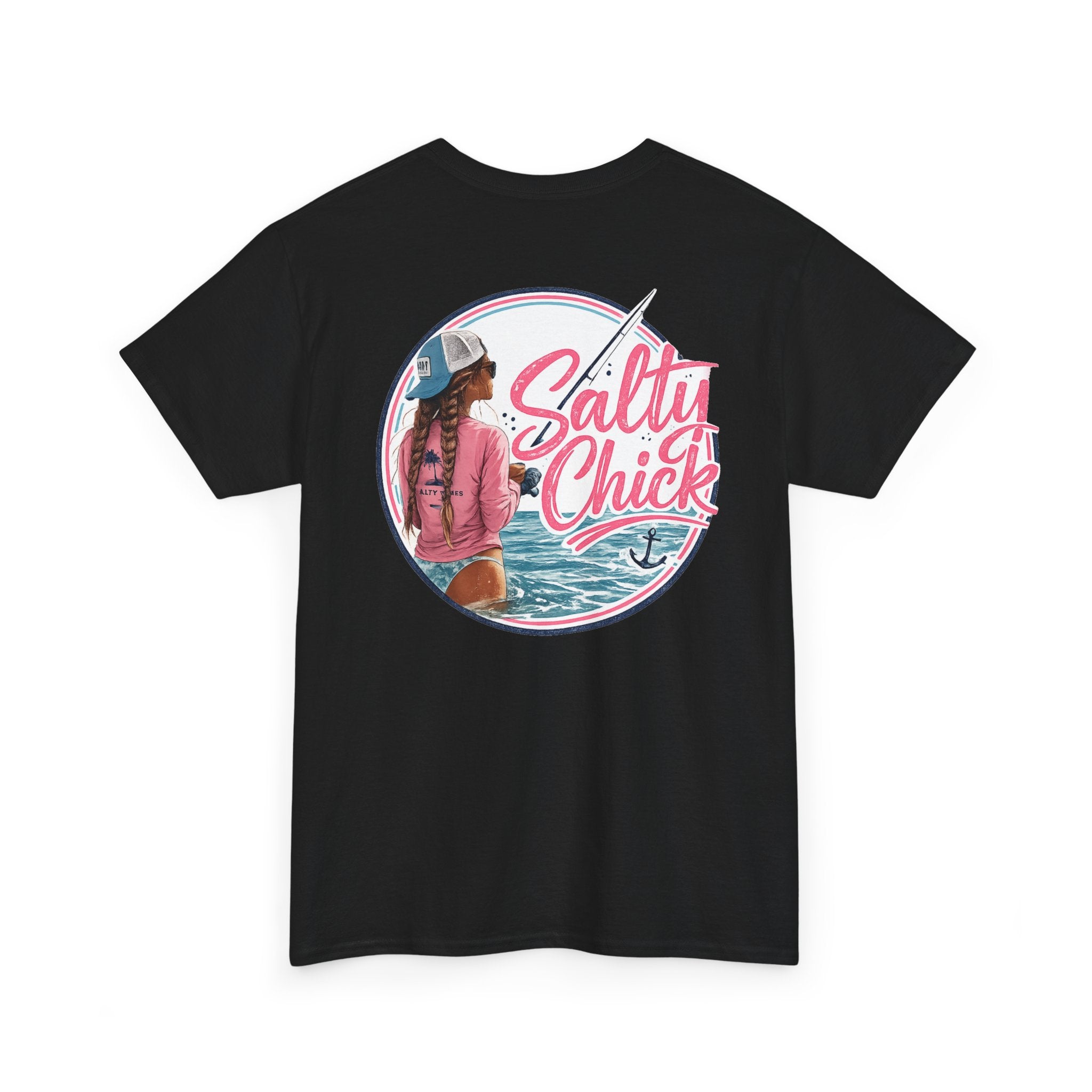 Salty Chick Hooked & Happy Heavy Cotton Tee – Fishing