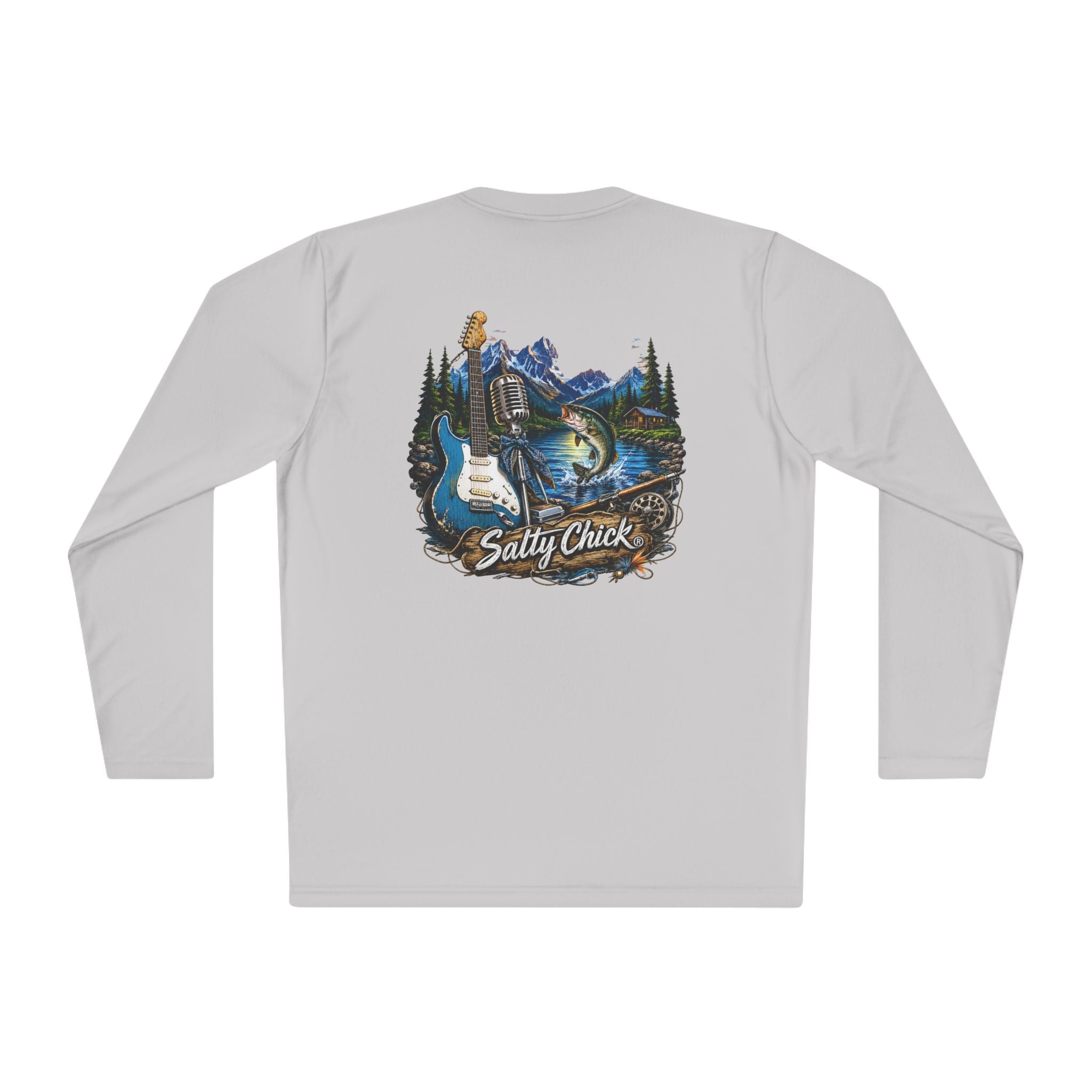 Salty Chick Guitar, Mic & Rod Long Sleeve – Fishing