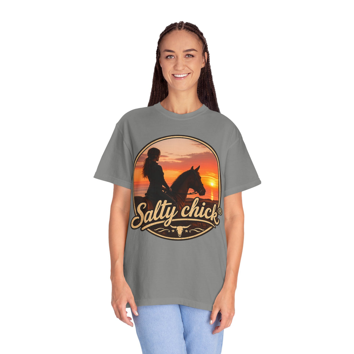 Salty Chick Sunset Ride Garment-Dyed Cotton Tee – Coastal Life