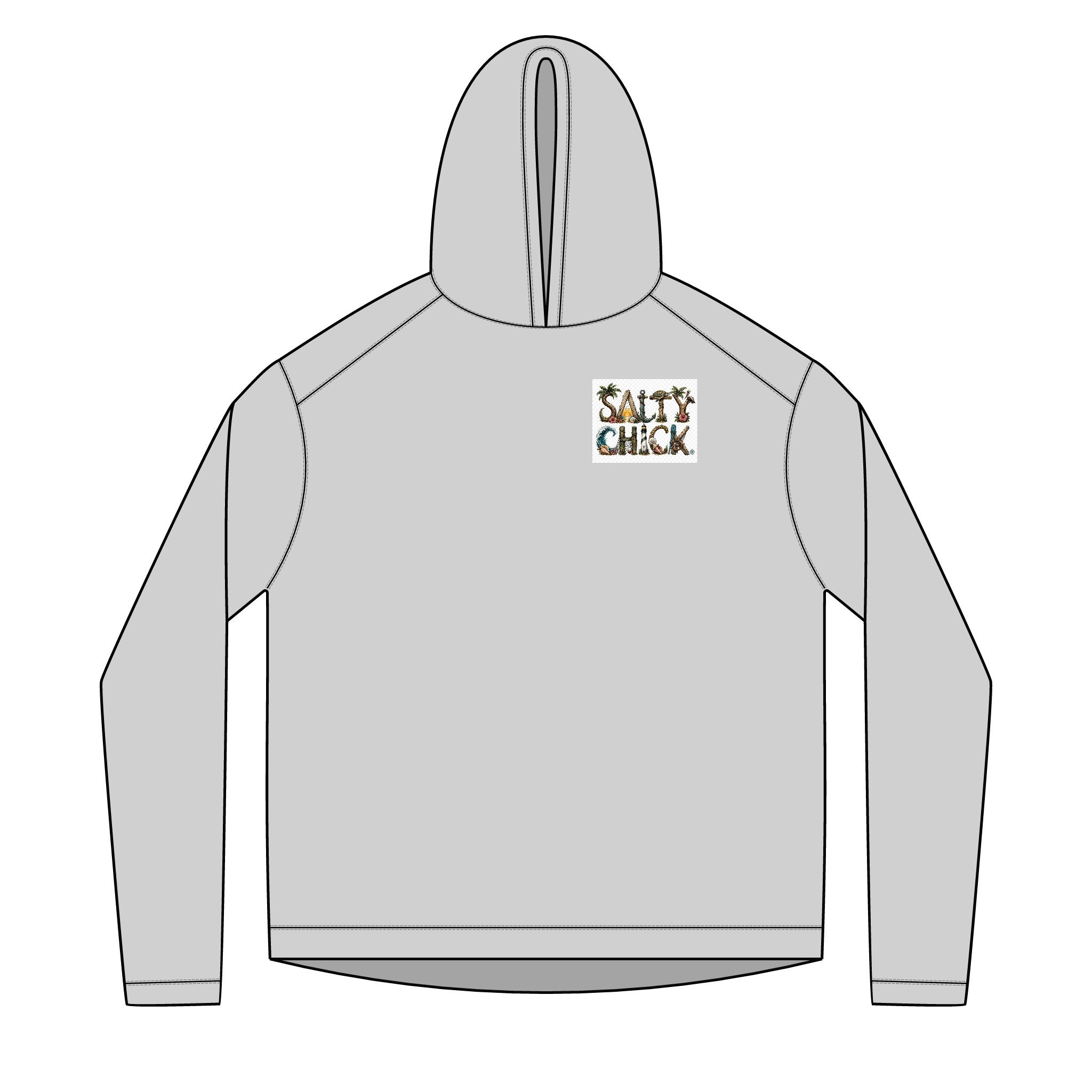 Salty Chick Blonde Logo Long Sleeve Solar Hoodie – Fishing