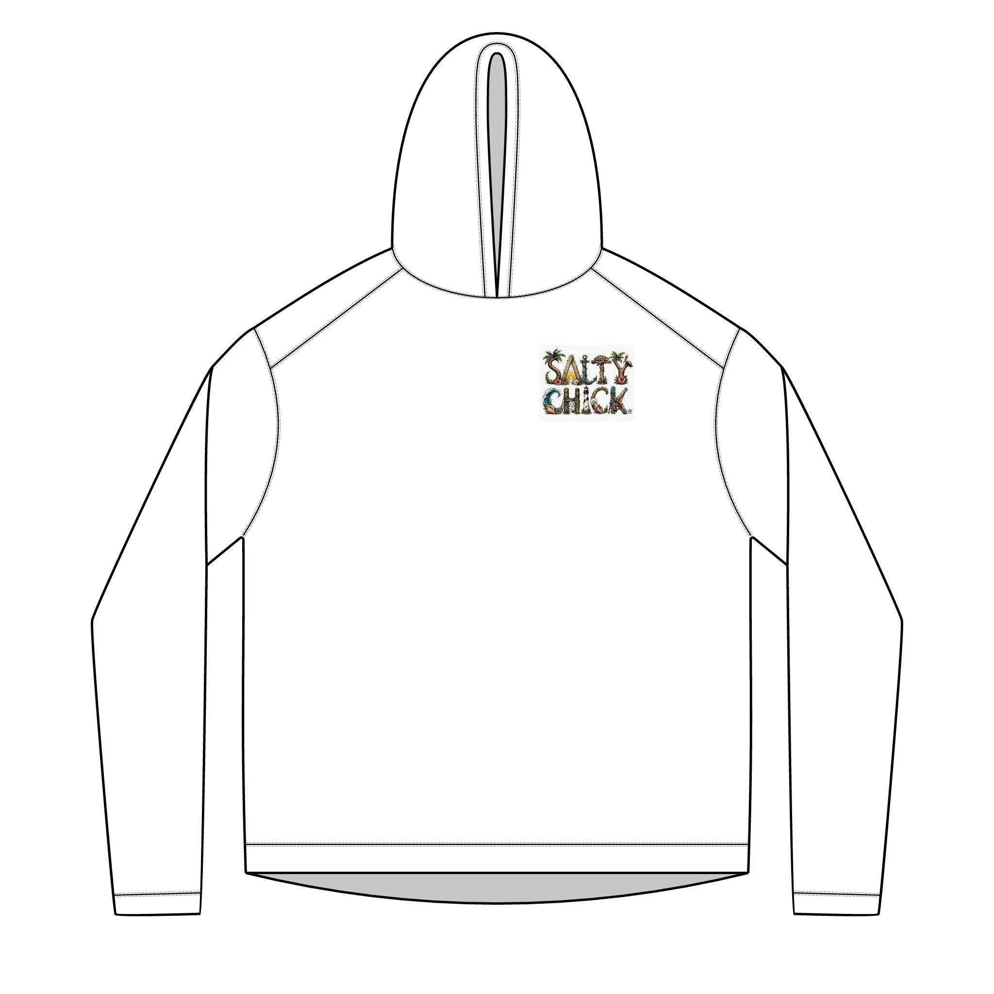 Salty Chick Blonde Logo Long Sleeve Solar Hoodie – Fishing