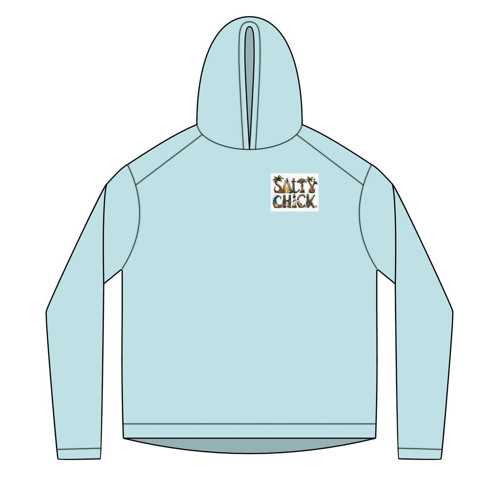 Salty Chick Blonde Logo Long Sleeve Solar Hoodie – Fishing