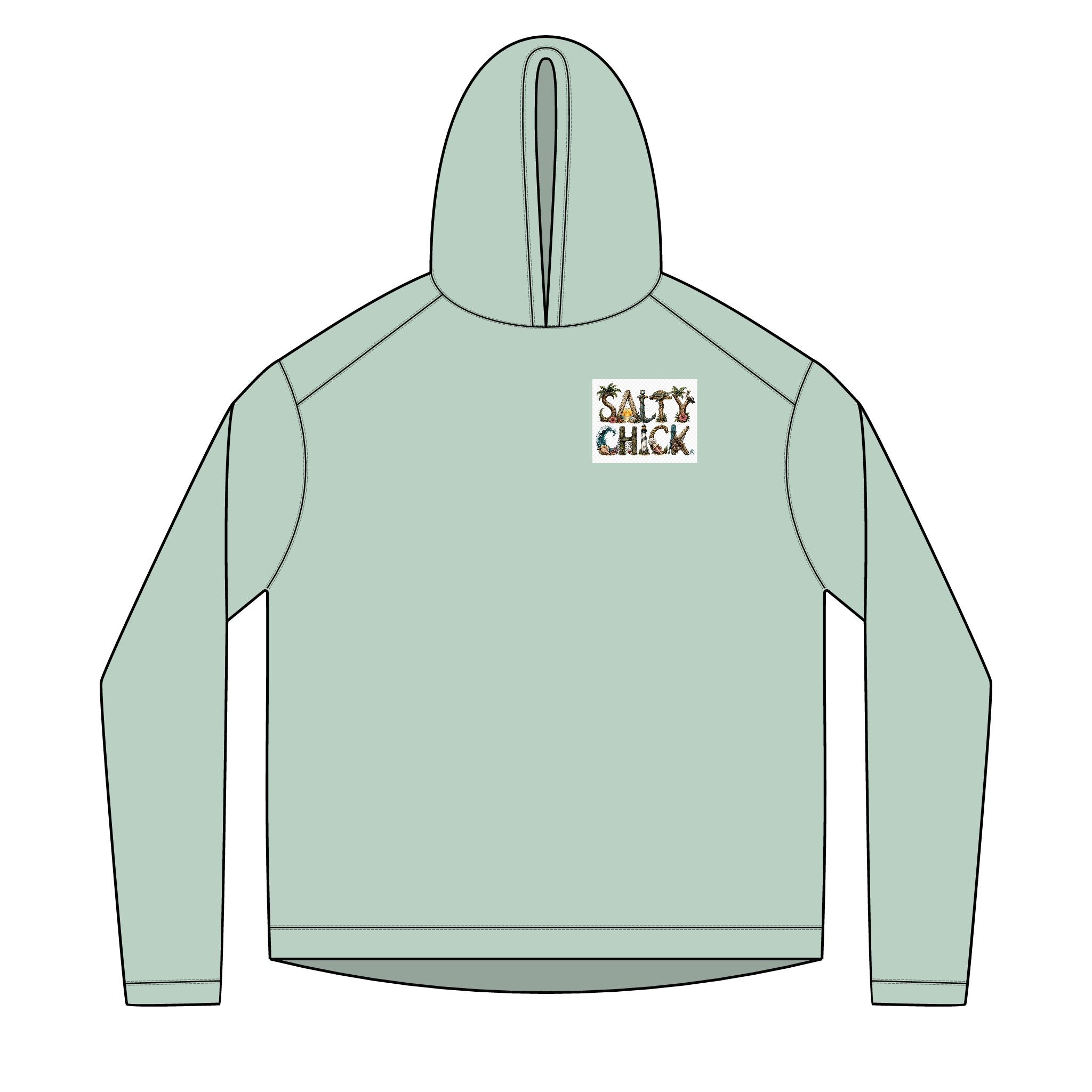 Salty Chick Blonde Logo Long Sleeve Solar Hoodie – Fishing