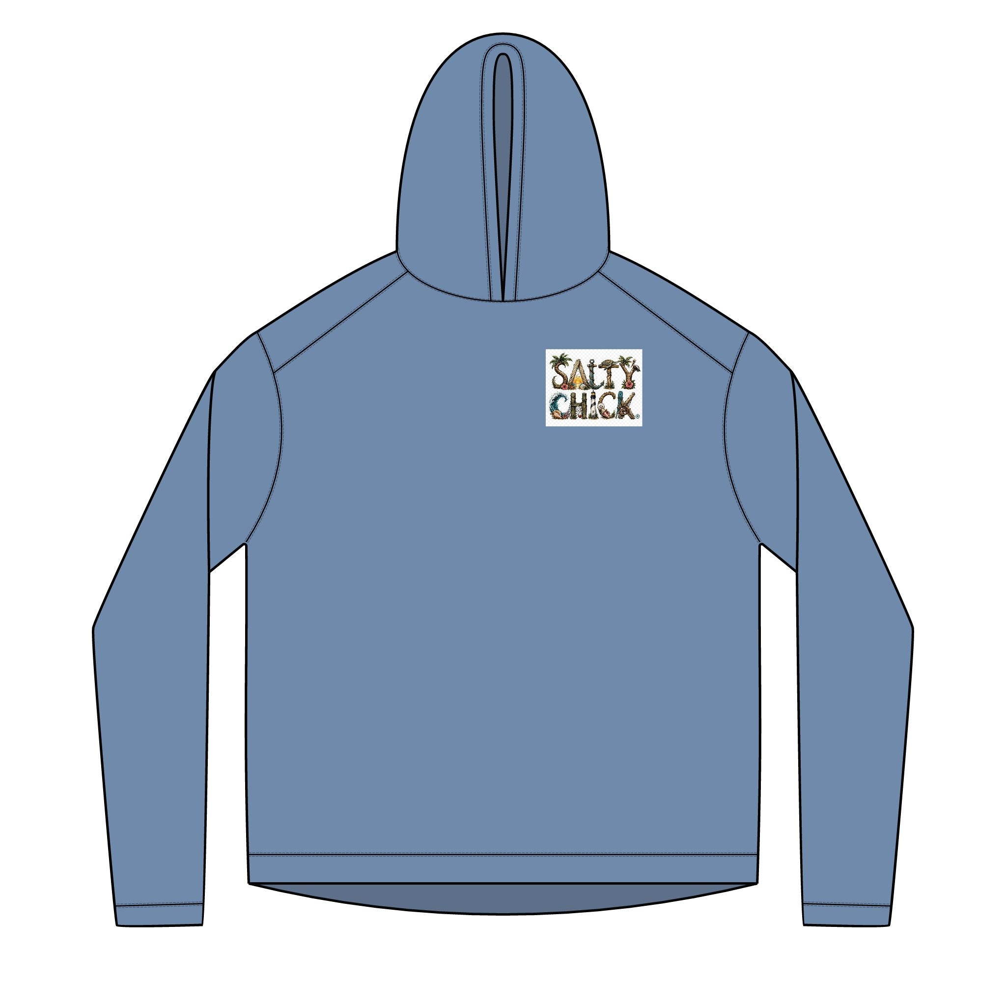 Salty Chick Blonde Logo Long Sleeve Solar Hoodie – Fishing