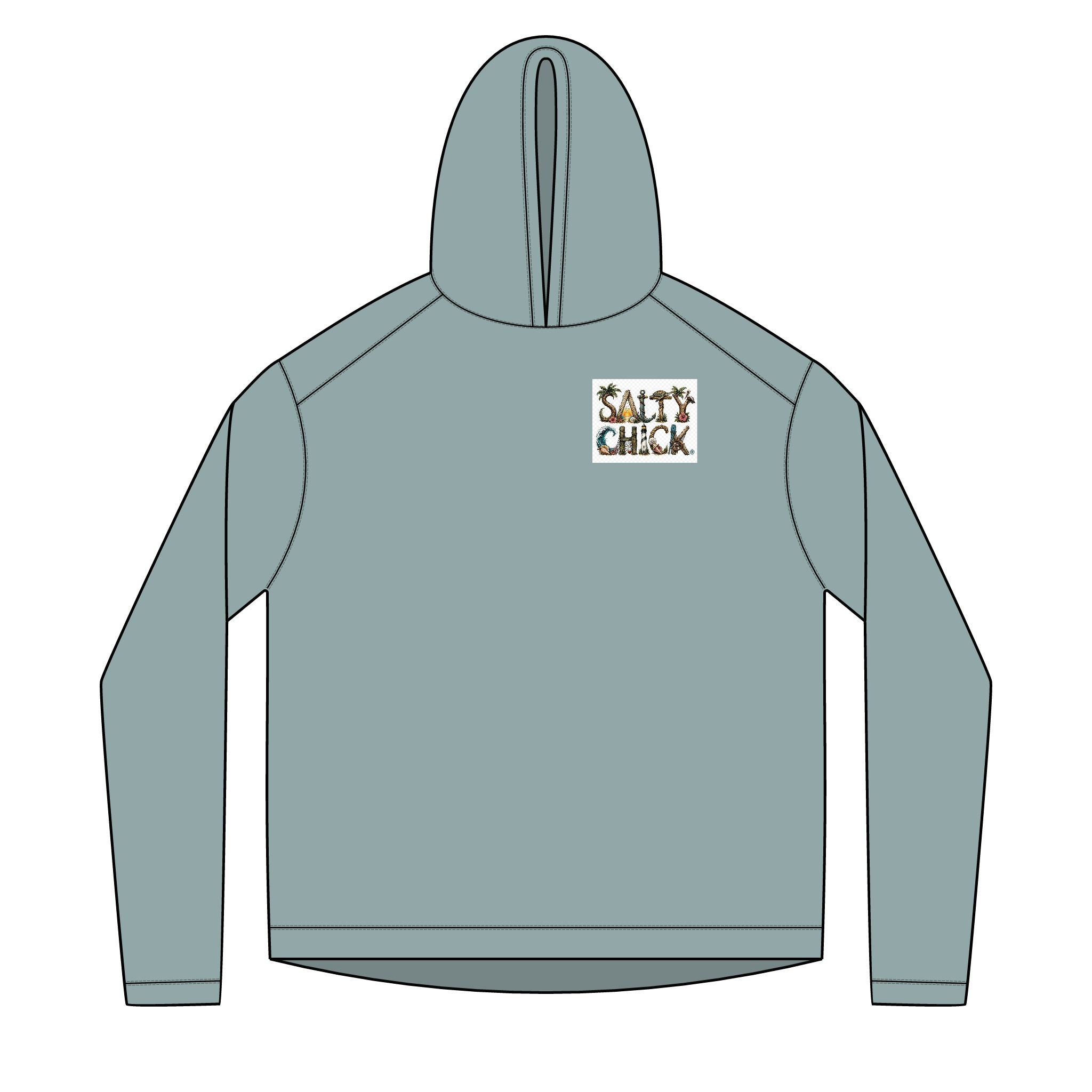 Salty Chick Blonde Logo Long Sleeve Solar Hoodie – Fishing