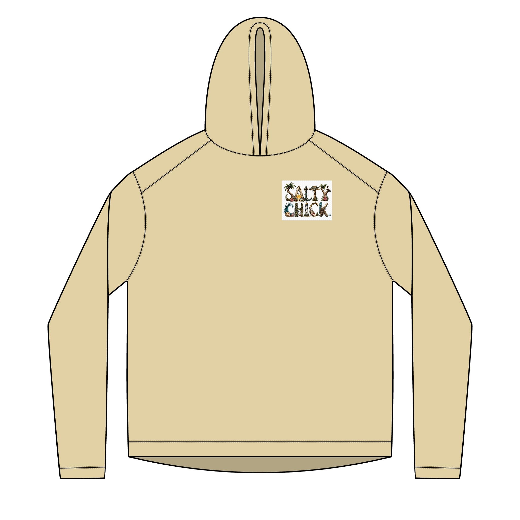 Salty Chick Blonde Logo Long Sleeve Solar Hoodie – Fishing