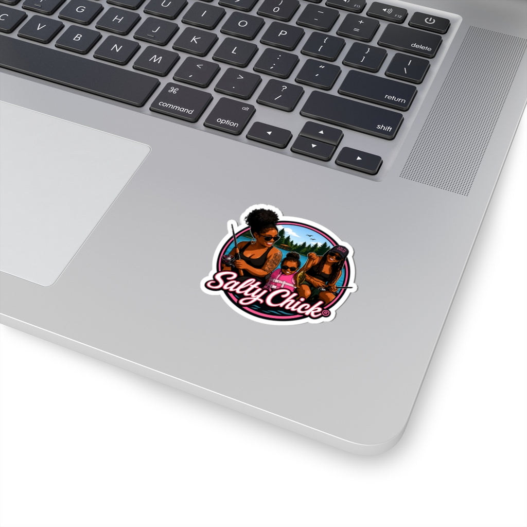 Salty Chick Mom & Child Fishing Kiss-Cut Vinyl Sticker