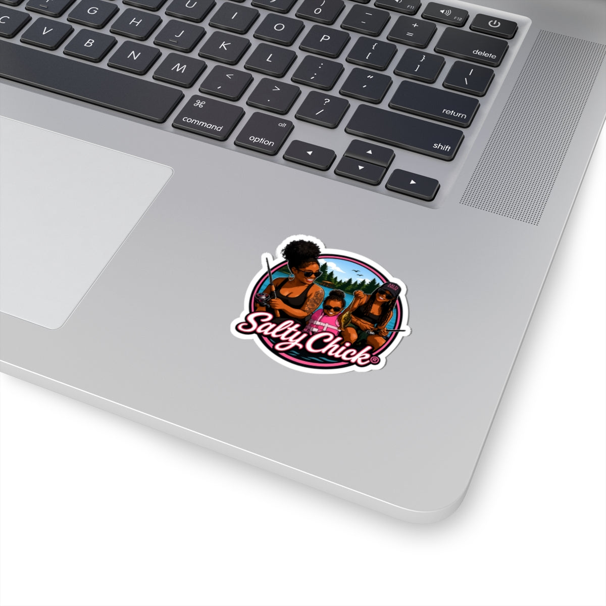 Salty Chick Mom & Child Fishing Kiss-Cut Vinyl Sticker