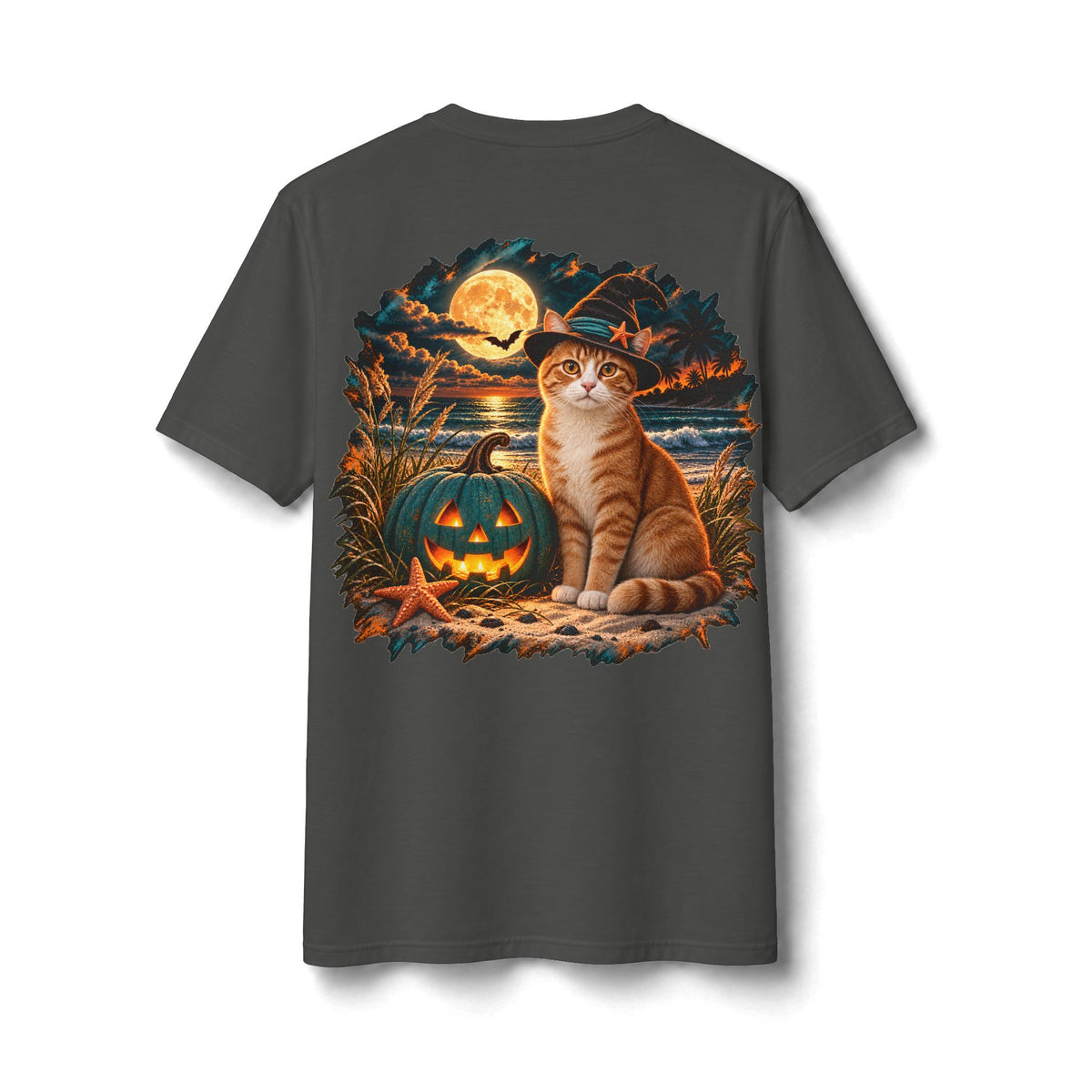 Moonlit Whiskers Coastal Halloween Tee