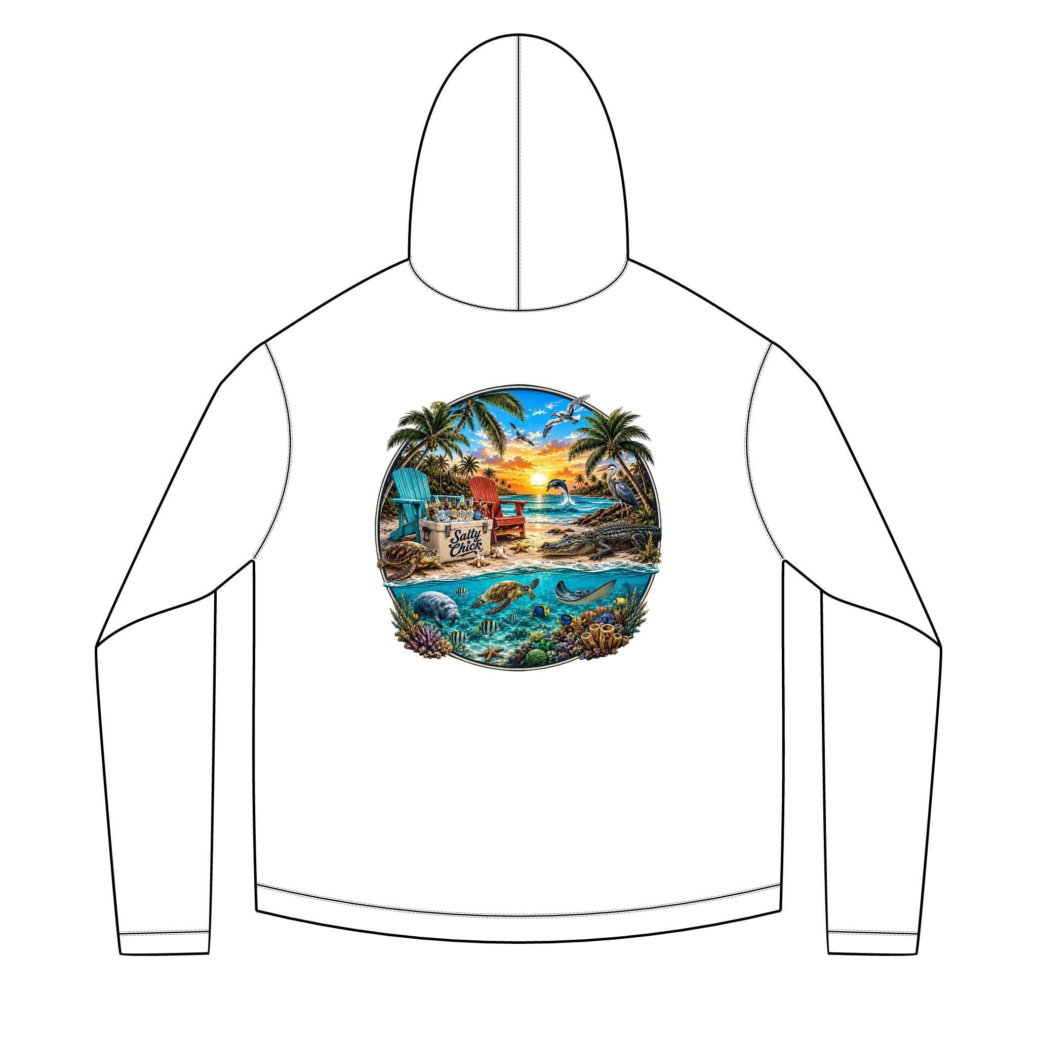 Salty Chick Golden Hour Long Sleeve Solar Hoodie – Coastal Life