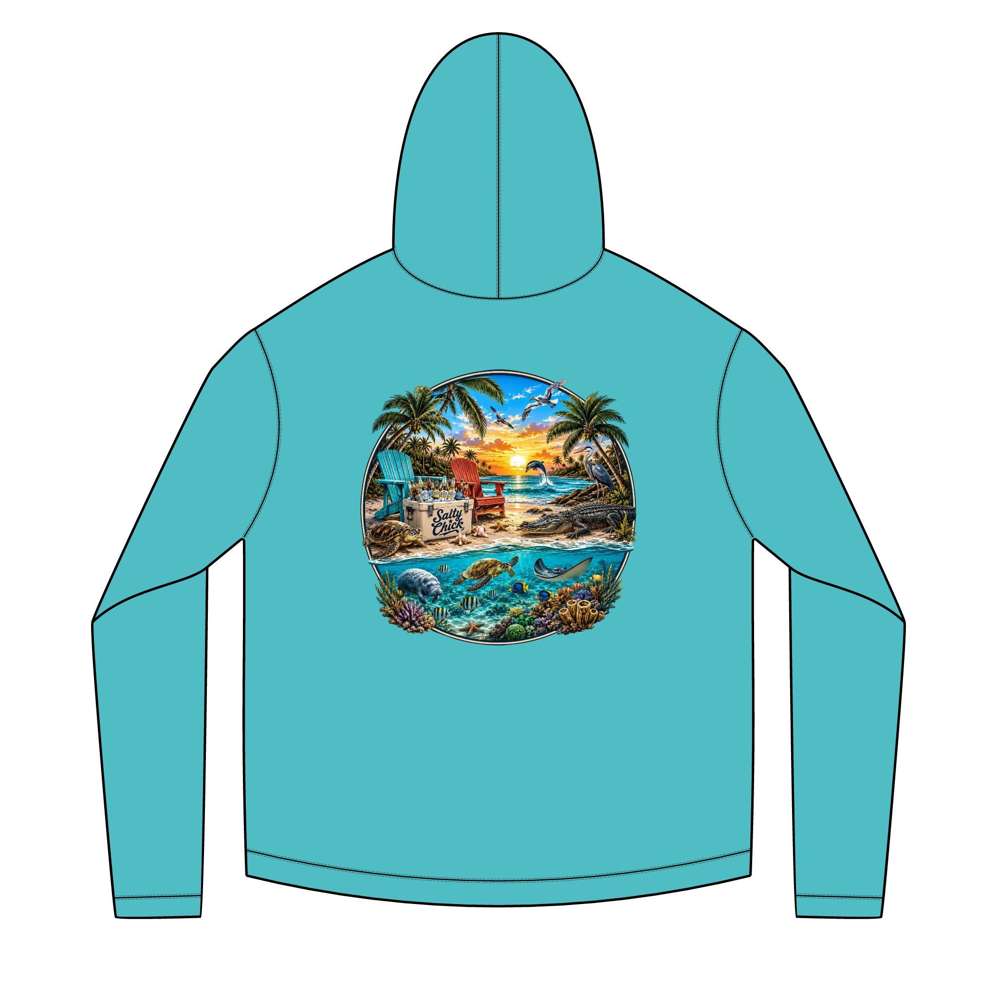 Salty Chick Golden Hour Long Sleeve Solar Hoodie – Coastal Life