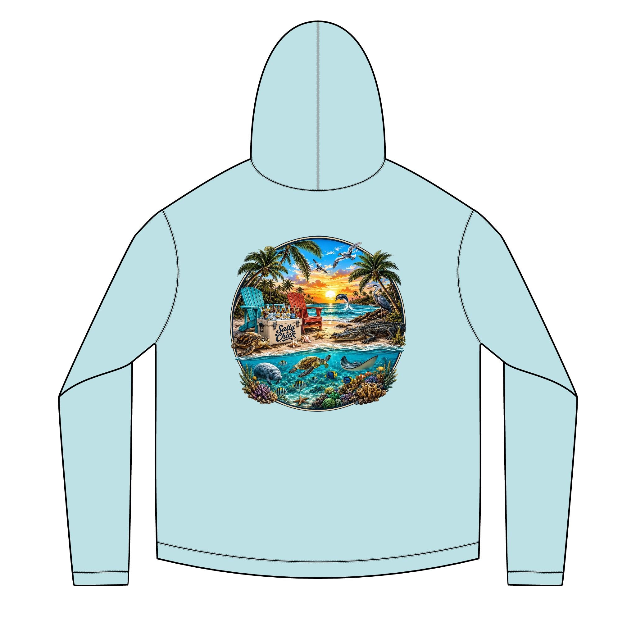 Salty Chick Golden Hour Long Sleeve Solar Hoodie – Coastal Life