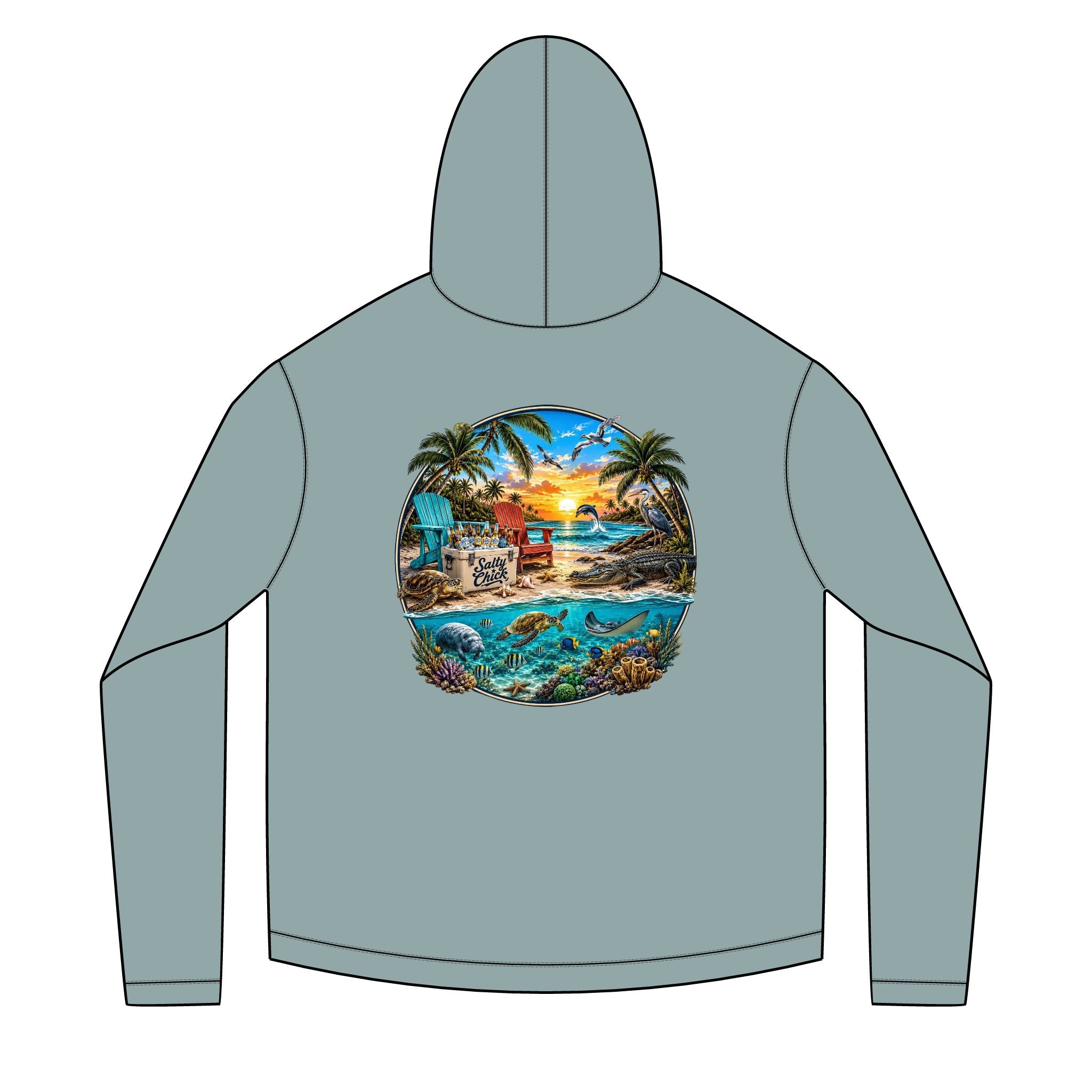 Salty Chick Golden Hour Long Sleeve Solar Hoodie – Coastal Life