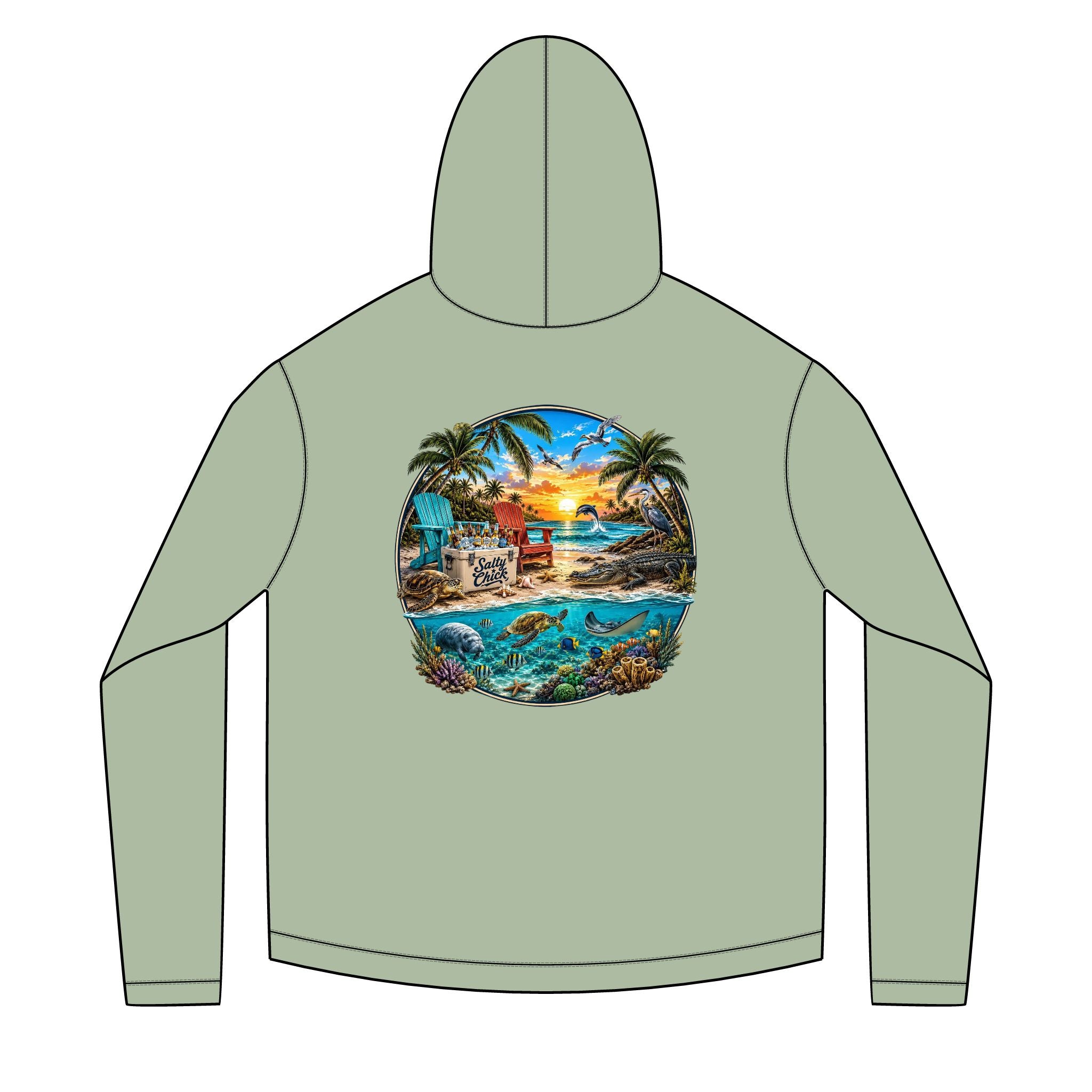 Salty Chick Golden Hour Long Sleeve Solar Hoodie – Coastal Life