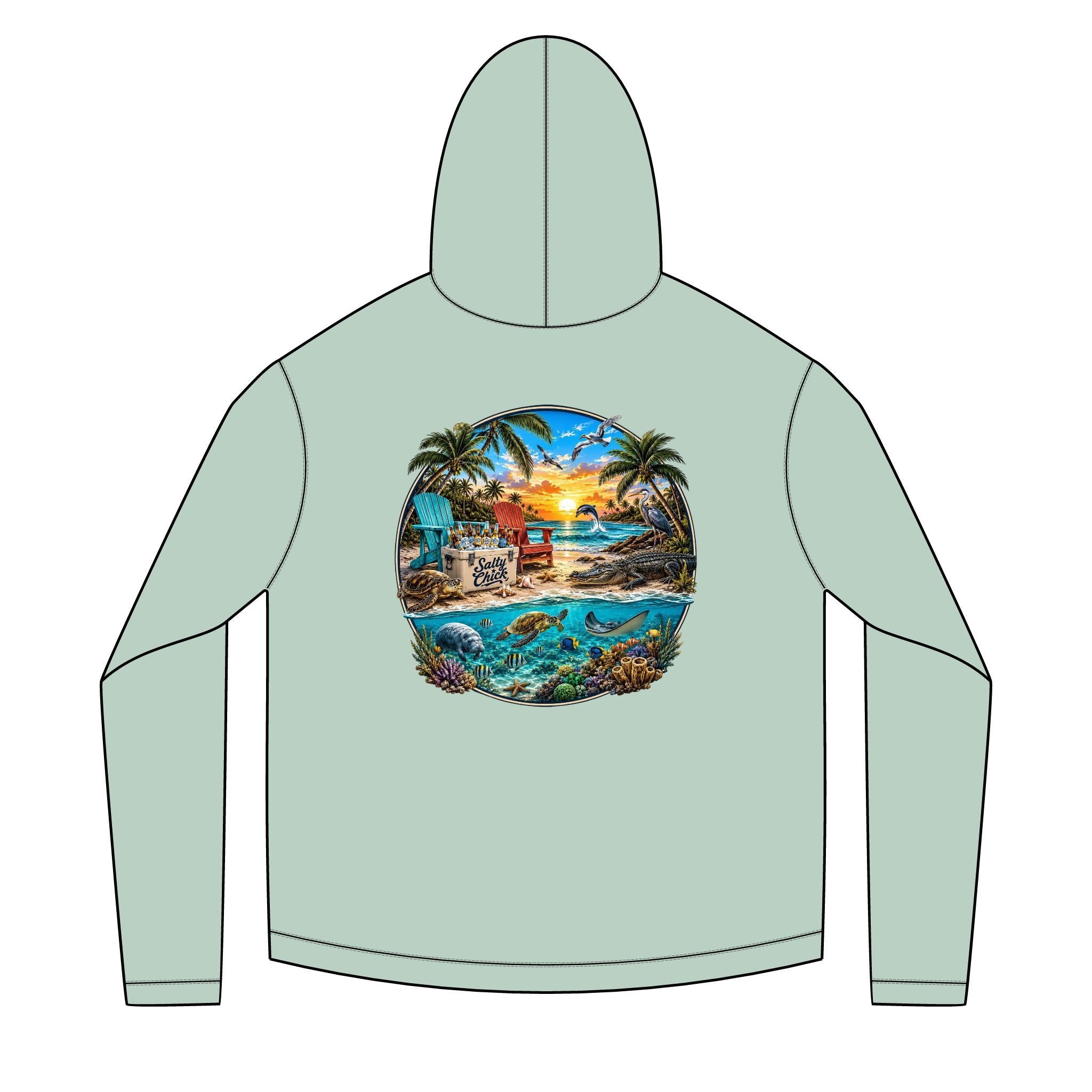 Salty Chick Golden Hour Long Sleeve Solar Hoodie – Coastal Life