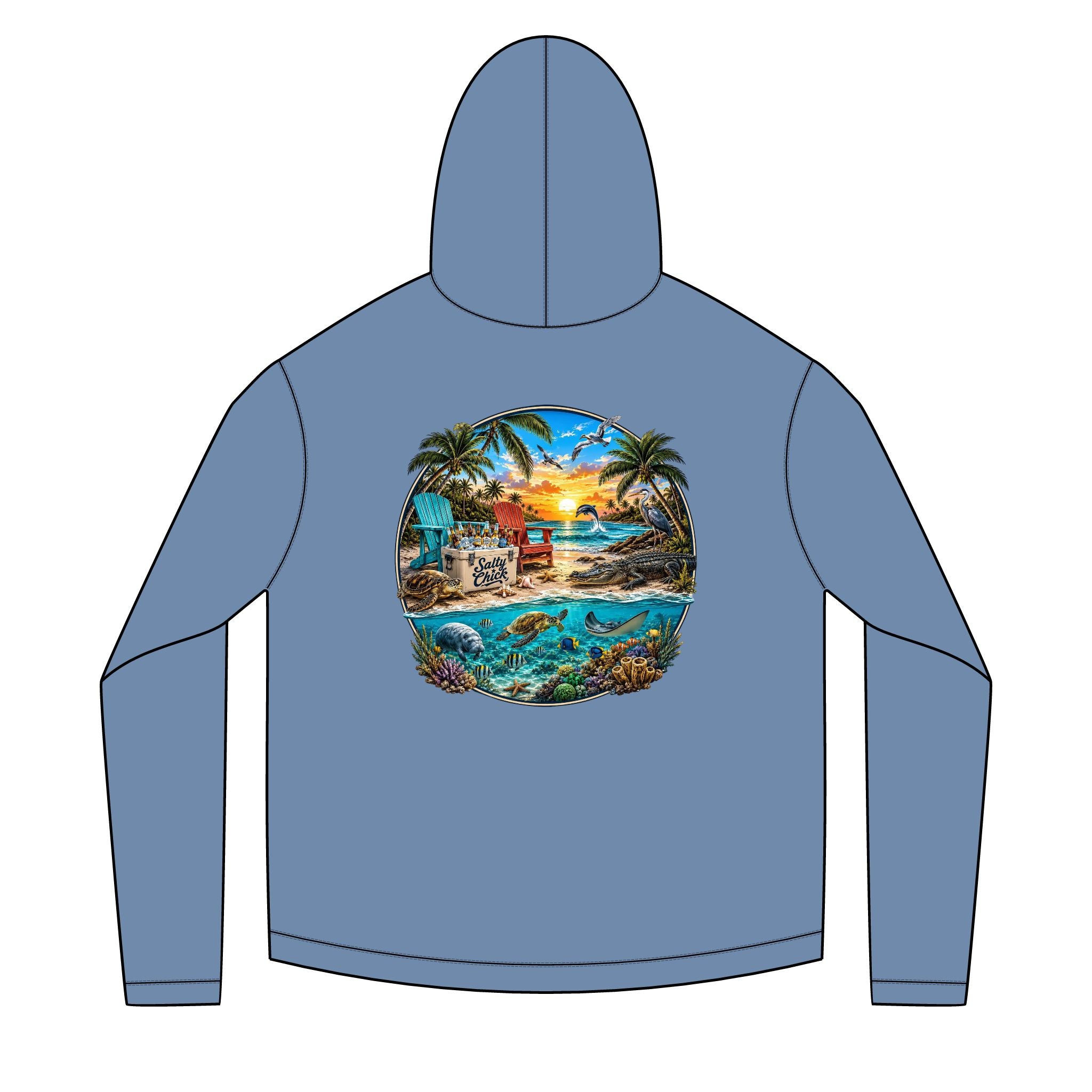 Salty Chick Golden Hour Long Sleeve Solar Hoodie – Coastal Life