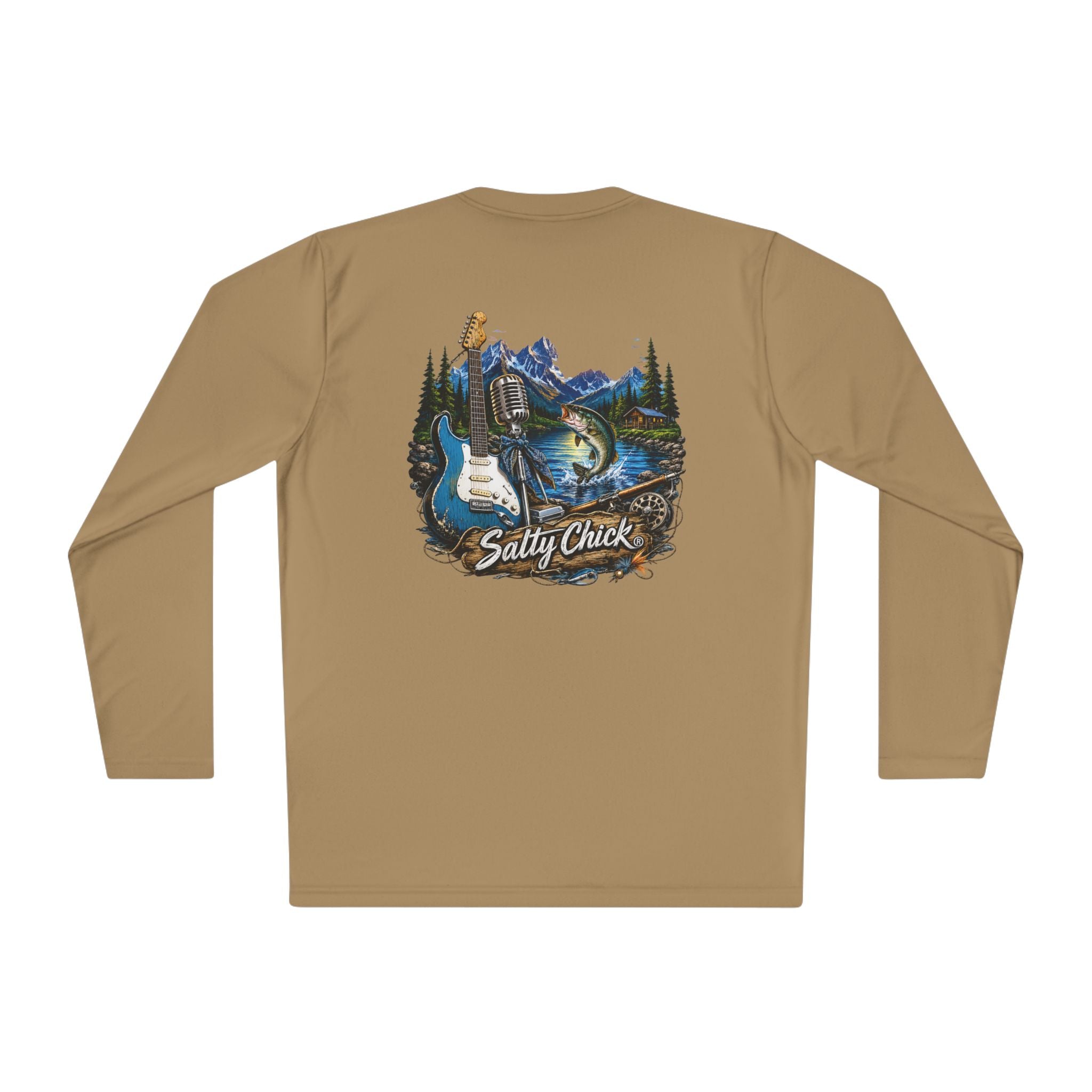Salty Chick Guitar, Mic & Rod Long Sleeve – Fishing