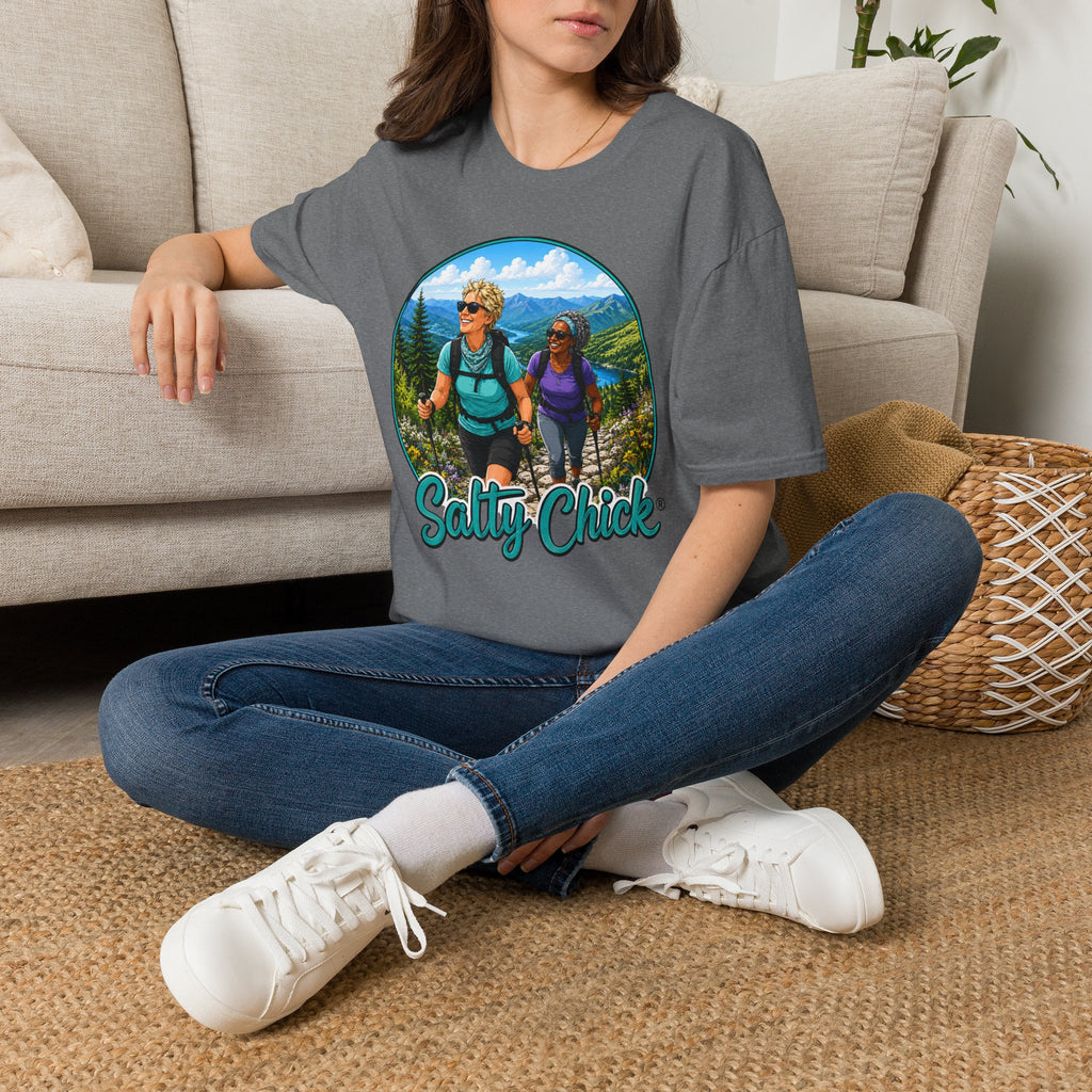 Salty Chick Summit Seeker Cotton Tee – Mountain Biking & Trails