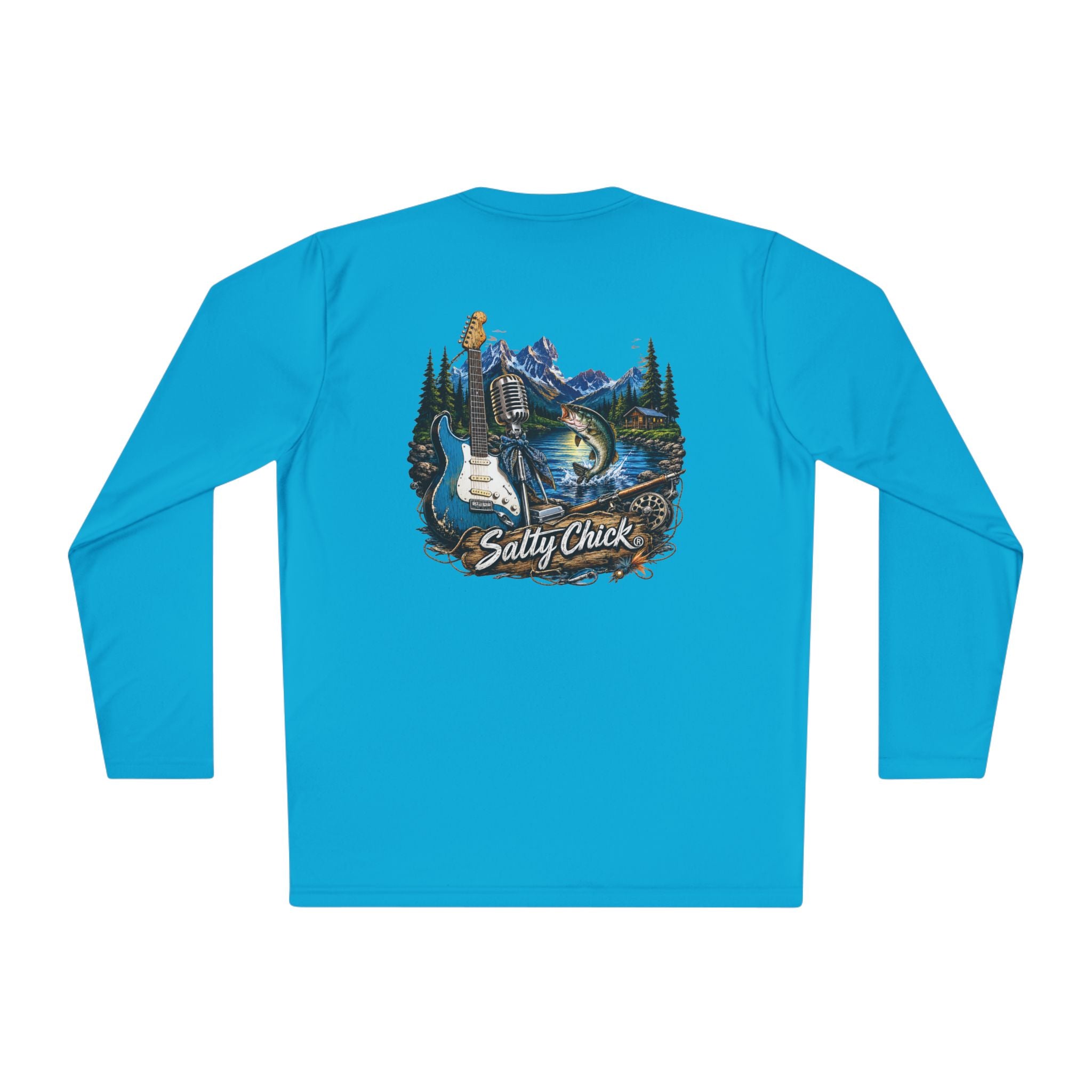 Salty Chick Guitar, Mic & Rod Long Sleeve – Fishing