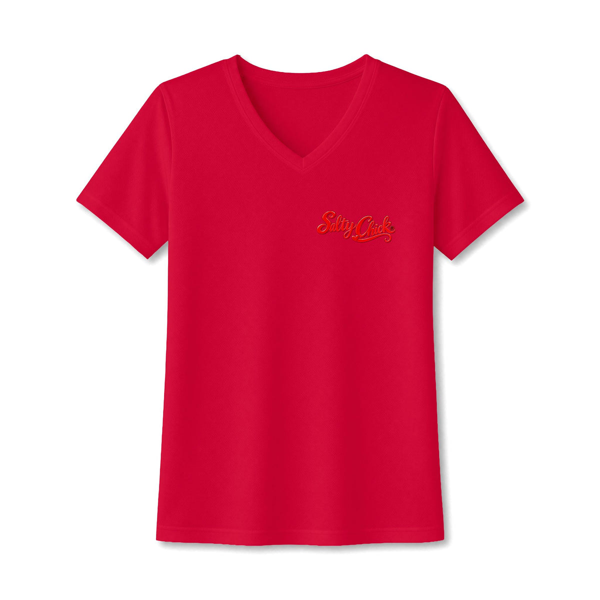 Dog Lake Sunset V-Neck Tee — Choc Lab
