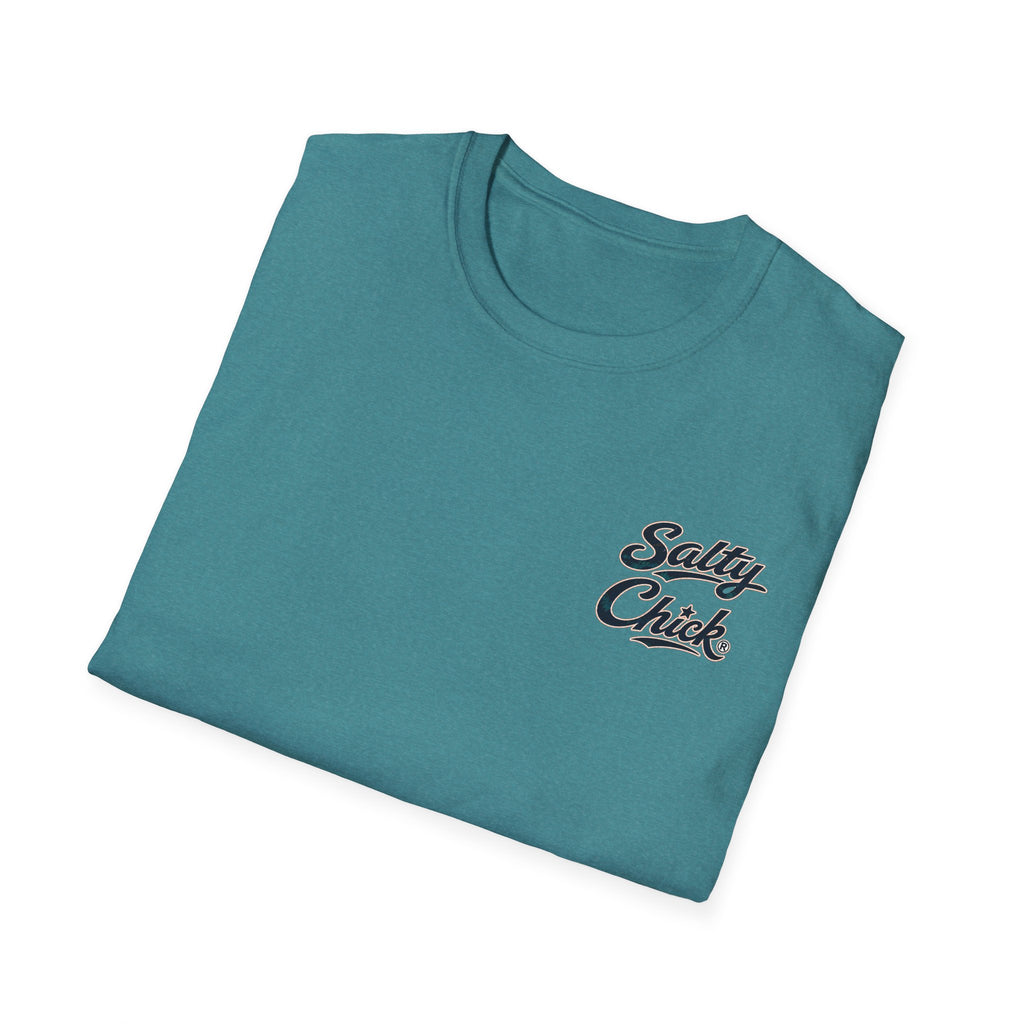 Salty Chick Beach Scene Cotton Tee – Coastal Life