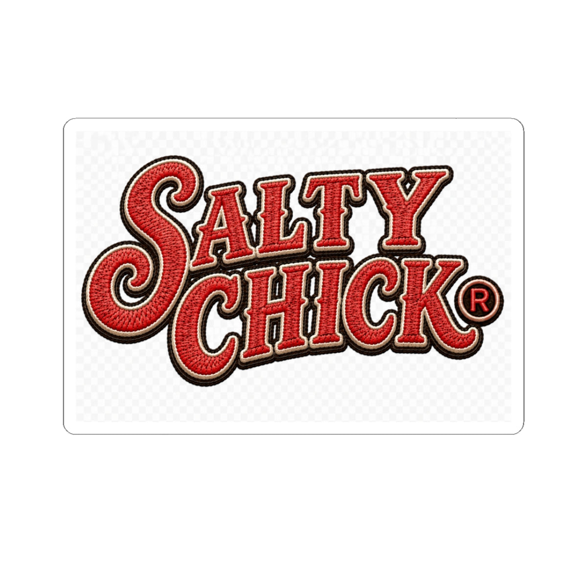 Salty Chick Red Lettering Kiss-Cut Vinyl Sticker