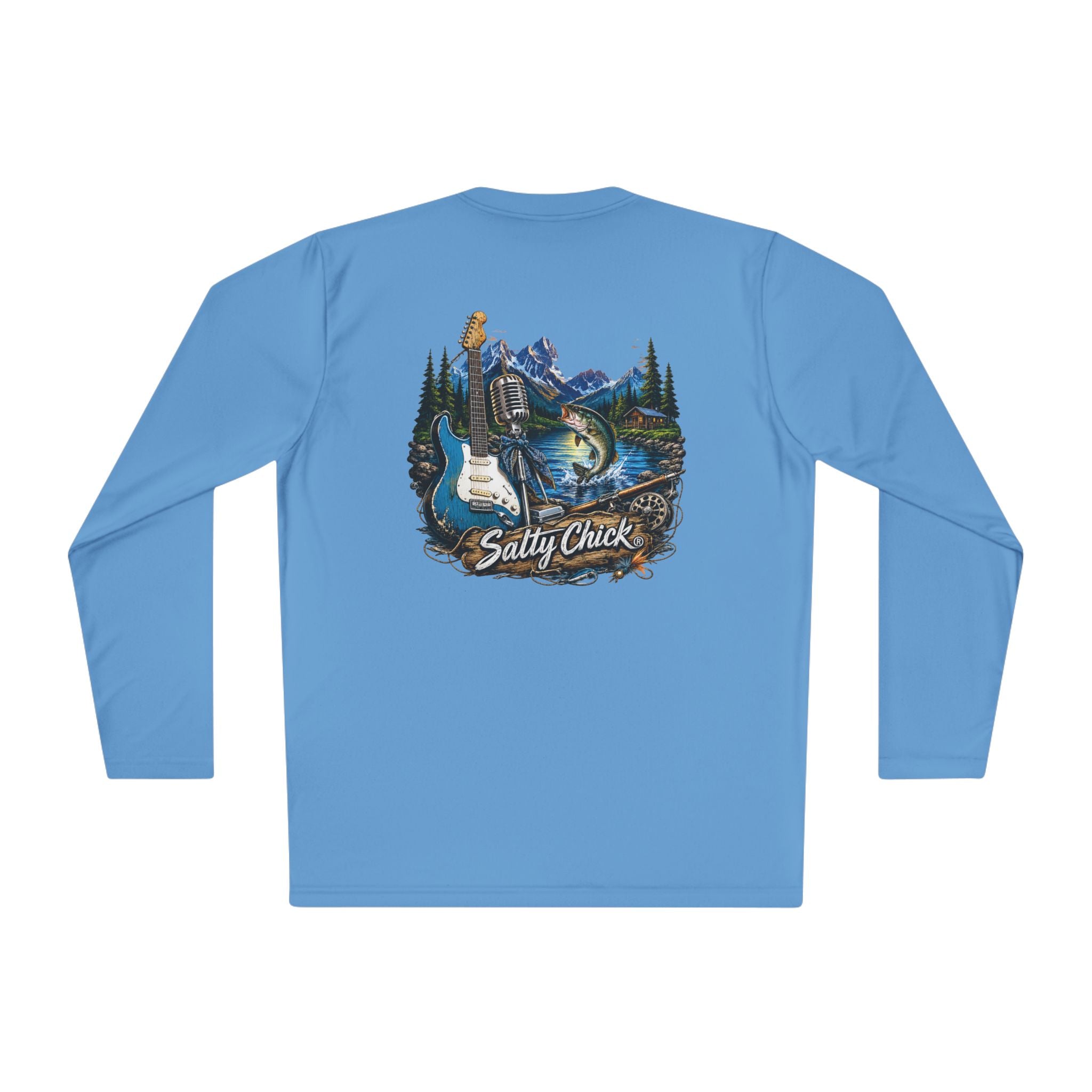 Salty Chick Guitar, Mic & Rod Long Sleeve – Fishing