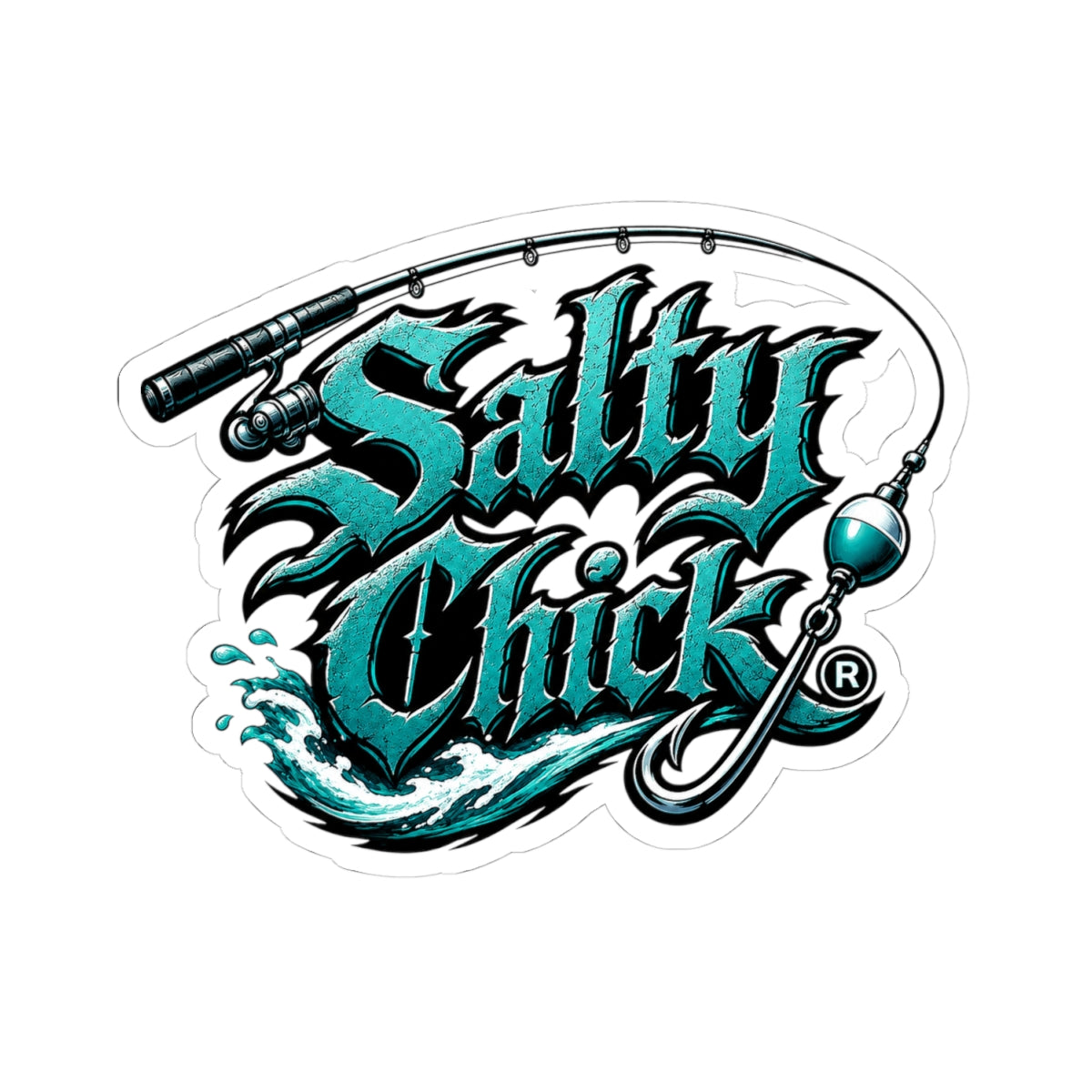 Salty Chick Fishing Logo Kiss-Cut Vinyl Sticker