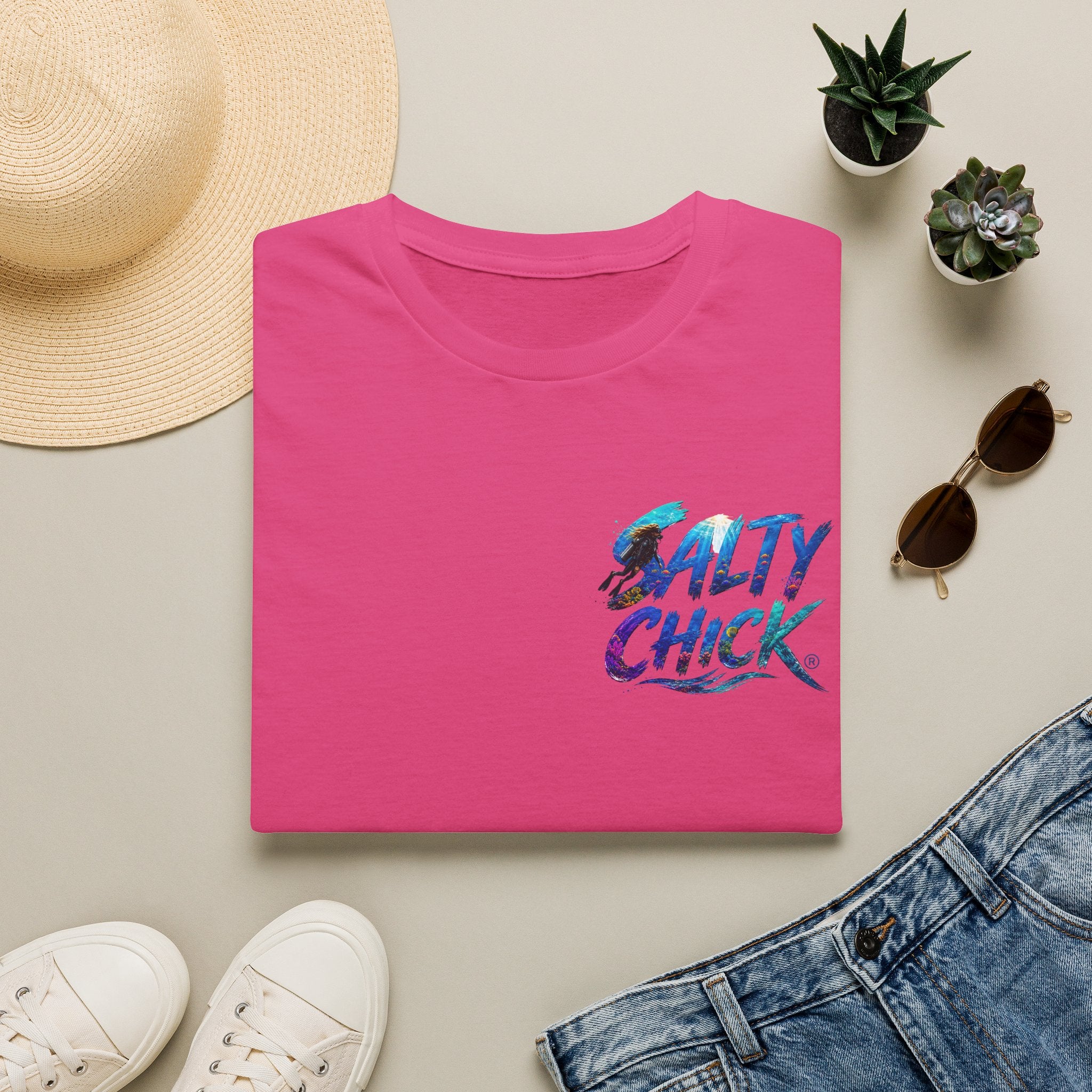 Salty Chick Diver Down Cotton Tee – Coastal Life