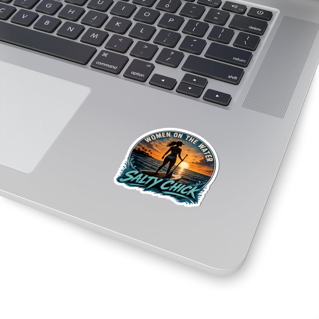 Salty Chick Paddle Boarder Kiss-Cut Vinyl Sticker