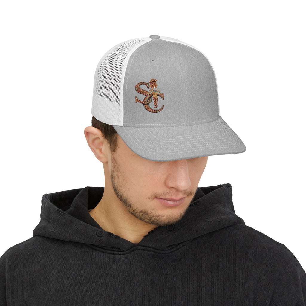 SC Cowgril Embroidered Trucker Snapback Hat-Salty Chick lettering