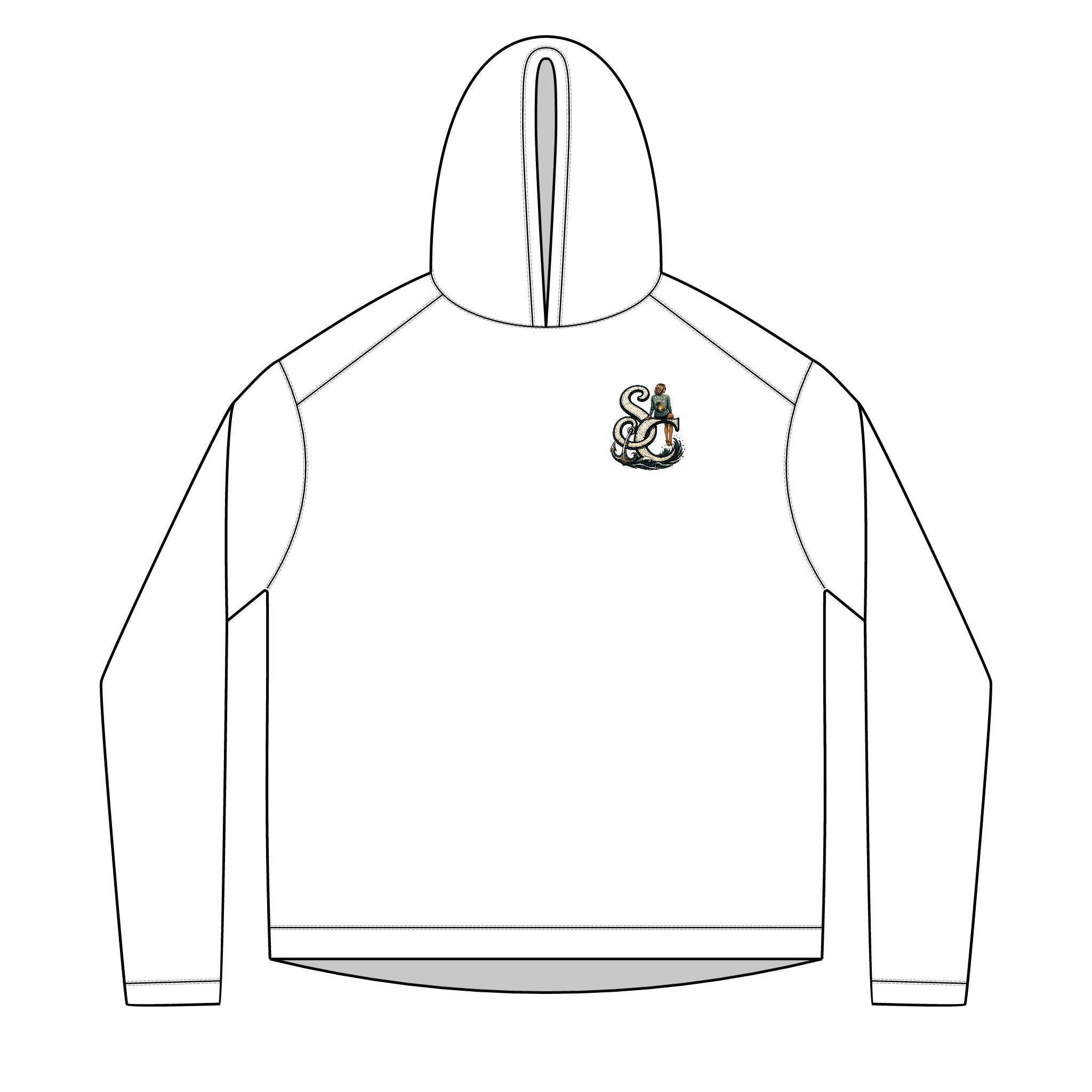 Salty Chick Unique Lettering Long Sleeve Solar Hoodie
