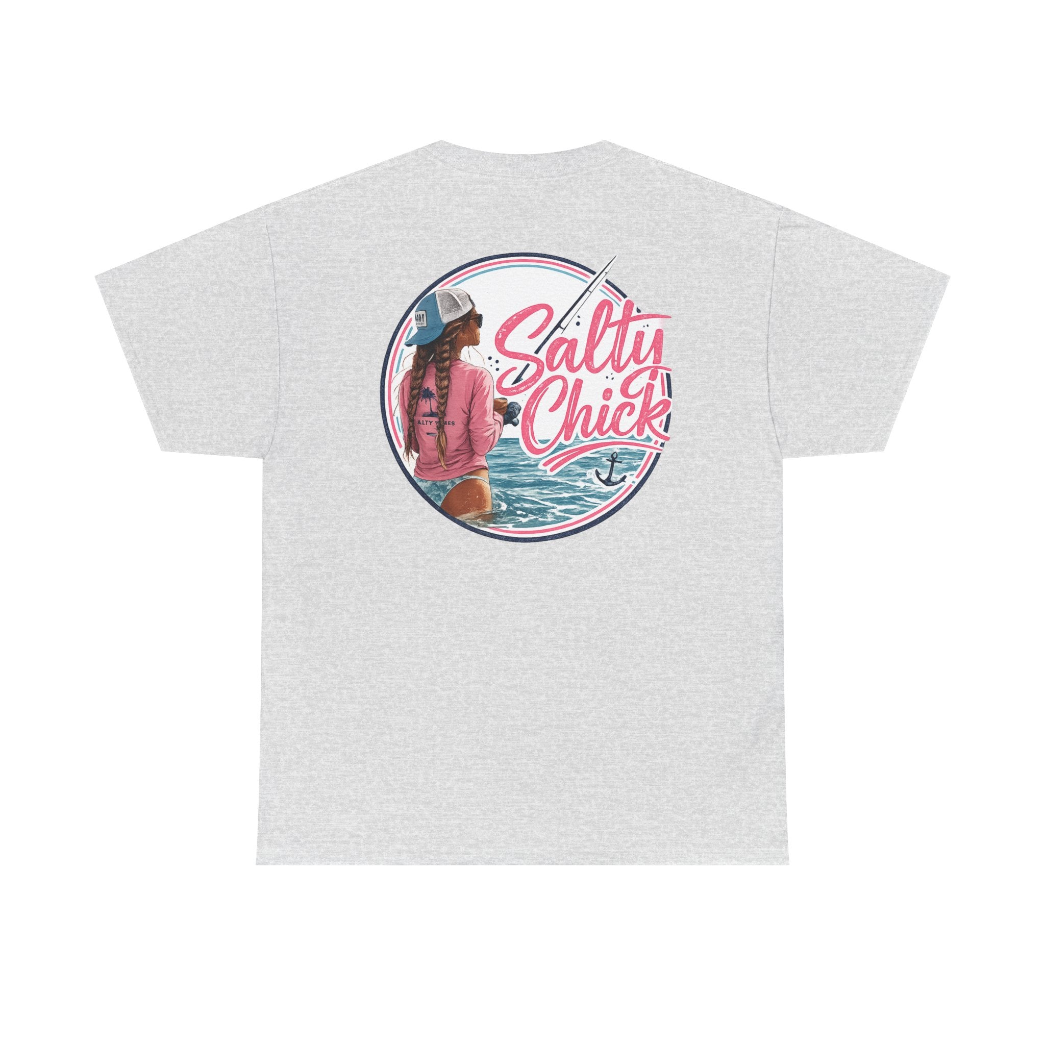 Salty Chick Hooked & Happy Heavy Cotton Tee – Fishing